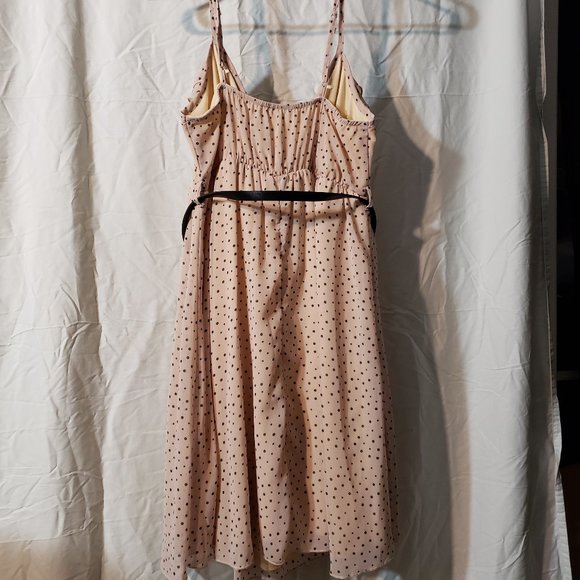 Polka dot chiffon dress with belt - Picture 5 of 6